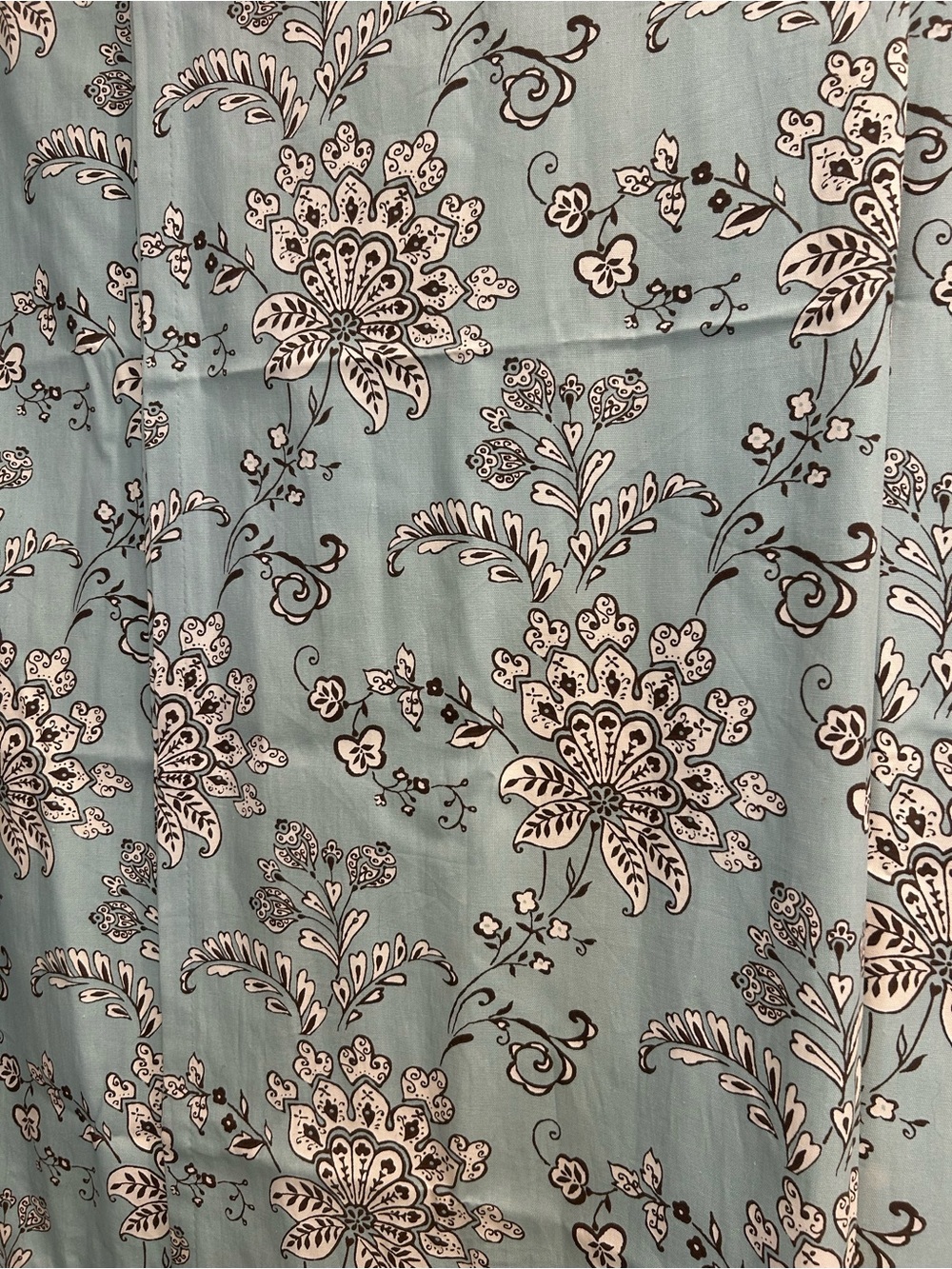 Linden Street JC Penney Jacobean Aqua Medallion Curtain Panels -Blue/Brown/Ivory